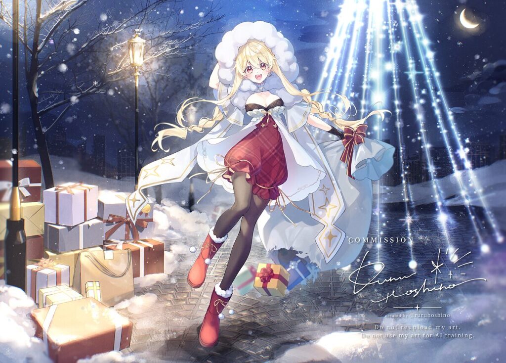 VTuberあんずさん｜2024年クリスマスイラスト全身