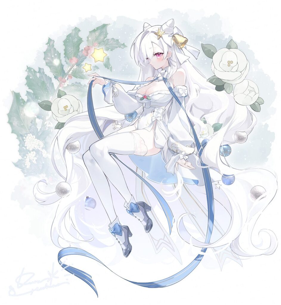 2025年クリスマスイラスト｜ホワイト・クリスマスちゃん